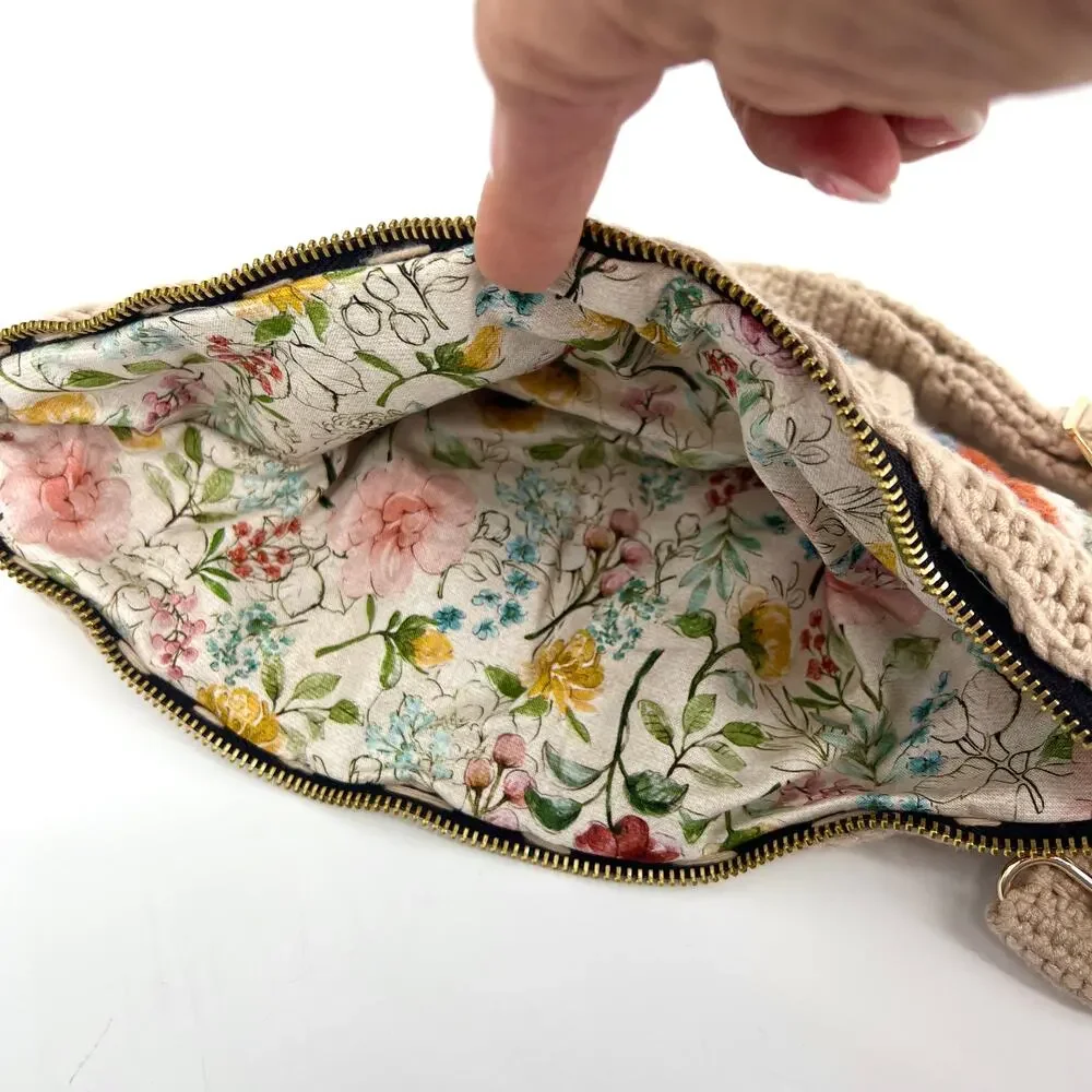 Handmade Granny Square Crochet Fanny Pack Cross Body Lined Purse